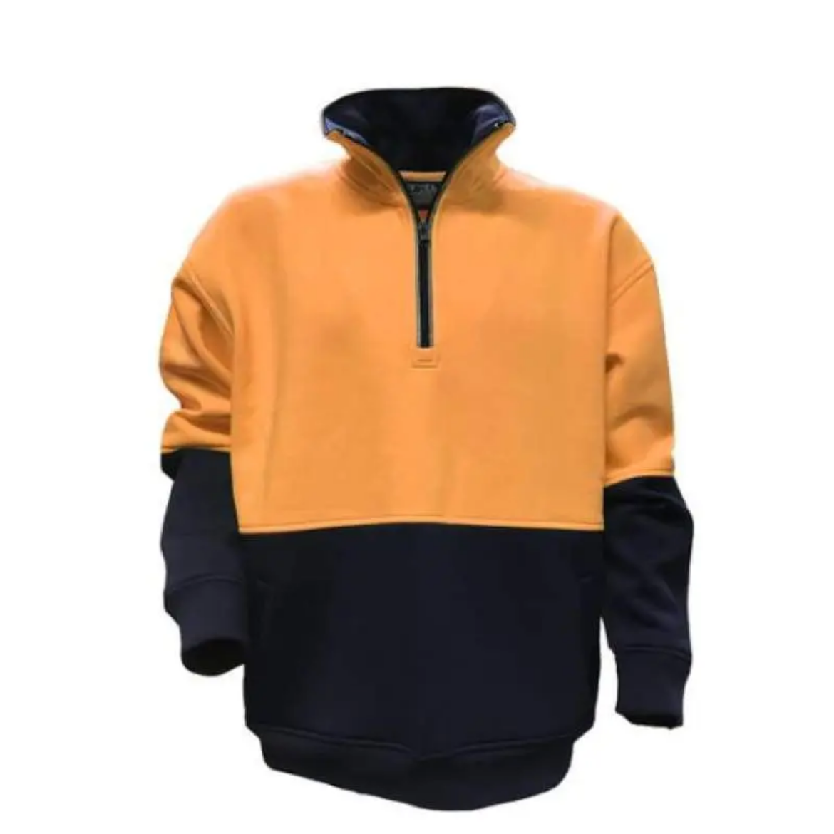 Picture of Tru Workwear, Fleece Jumper, 1/4 Zip, Reflective Tape, Orange, Size 3XL